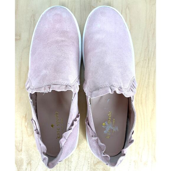 Kate Spade Women's Pink Suede Lilly Ruffle Slip On Sneaker Size 8M - Picture 7 of 10